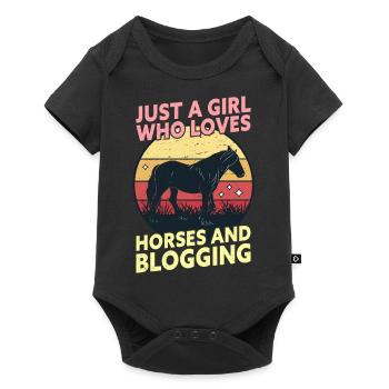 Just A Girl Who Loves Horses And Blogging - Baby Premium short-sleeve bodysuit - black - Front