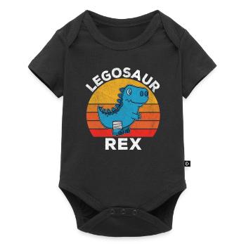 Dinosaure Jambe Cassée Bonne Récupération Rétro - Body à manches courtes Premium Bébé - noir - Devant