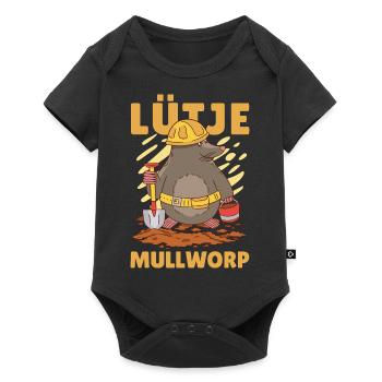 Lütje Mullworp Taupe bas-allemande - Body à manches courtes Premium Bébé - noir - Devant