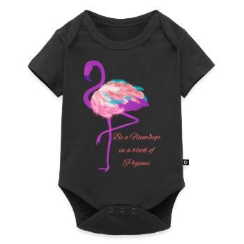be a flamingo - Baby Premium Kurzarmbody - Schwarz - Vorne