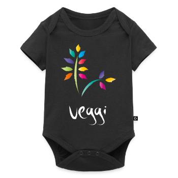 veggi bunt - Baby Premium Kurzarmbody - Schwarz - Vorne