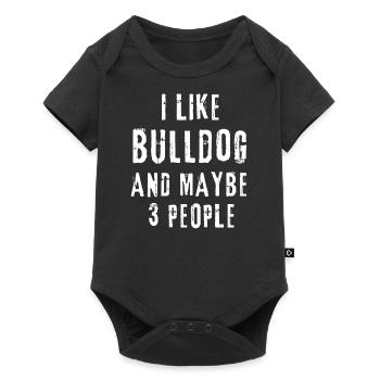 Bulldogge - Baby Premium Kurzarmbody - Schwarz - Vorne