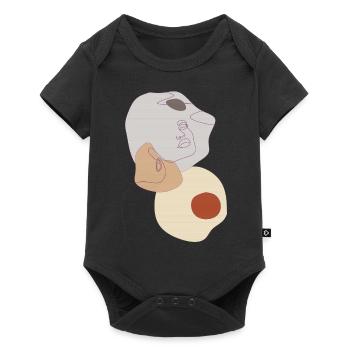 portrait stylisé de femme - Body à manches courtes Premium Bébé - noir - Devant