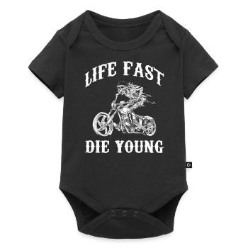 Life Fast Die Young Graphique - Body à manches courtes Premium Bébé - noir - Devant