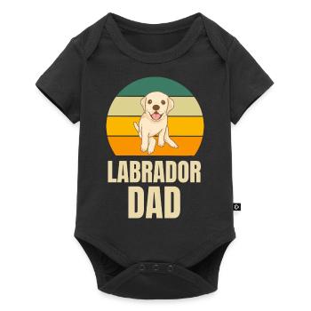 Labrador Papa Propriétaire de chien Fête des pères Rétro Labrador - Body à manches courtes Premium Bébé - noir - Devant