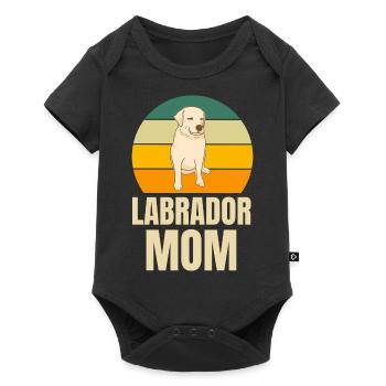 Retro Dogs Labrador Mama - Baby Premium short-sleeve bodysuit - black - Front