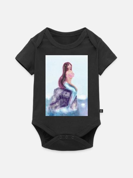 Meerjungfrau - Baby Premium Kurzarmbody - Schwarz