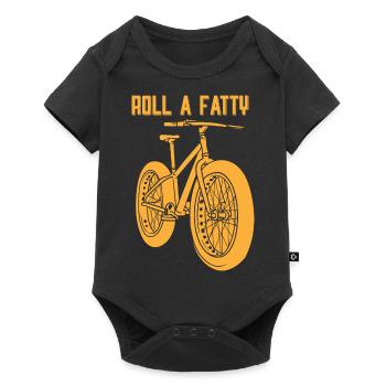 Roll a Fatty / MTB Mountainbike Fat Bike - Baby Premium short-sleeve bodysuit - black - Front
