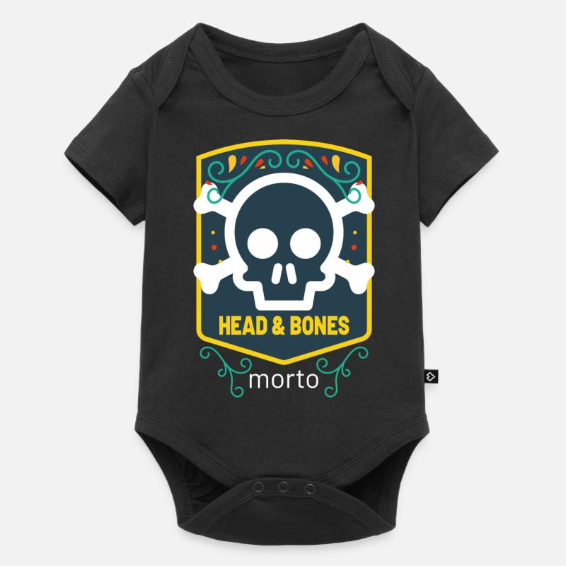 Head and bones - Baby Premium short-sleeve bodysuit - black