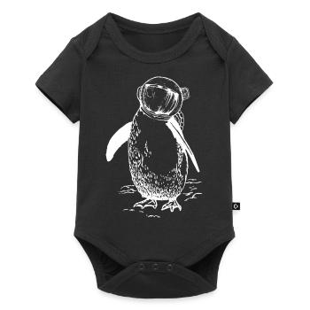 Pingouin d’astronaute, Design d’art surréaliste - Body à manches courtes Premium Bébé - noir - Devant