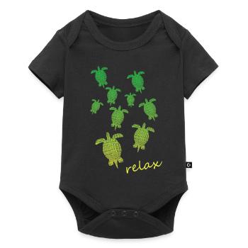 Schildkröten Turtles relax - Baby Premium Kurzarmbody - Schwarz - Vorne