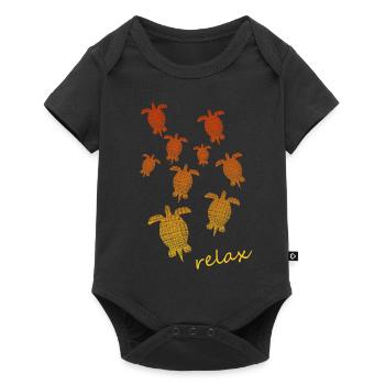 Schildkröten Turtles - Baby Premium Kurzarmbody - Schwarz - Vorne