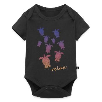 Schildkröten Turtle relax - Baby Premium Kurzarmbody - Schwarz - Vorne
