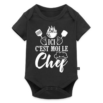cuisinier cadeau cool chef papa papy cuisinier - Body à manches courtes Premium Bébé - noir - Devant