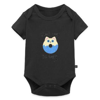 Donut worry cat - Baby Premium Kurzarmbody - Schwarz - Vorne