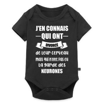 J'en connais qui ont divorcé de leur cerveau - Body à manches courtes Premium Bébé - noir - Devant