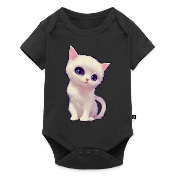 chat mignon - Body à manches courtes Premium Bébé - noir - Devant