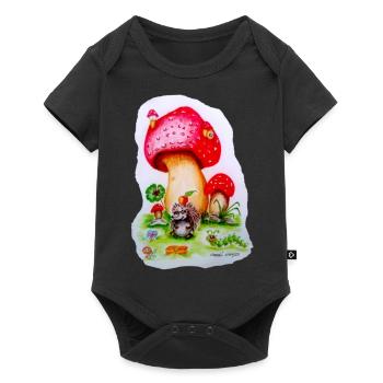 Fairy Tale Mushroom - Baby Premium short-sleeve bodysuit - black - Front
