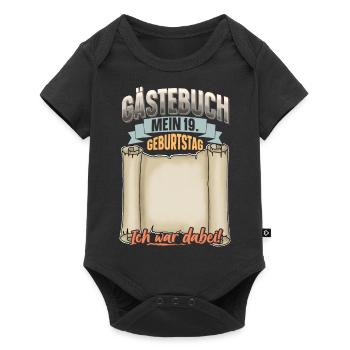 19. Geburtstag Gästebuch - Baby Premium Kurzarmbody - Schwarz - Vorne