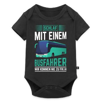 Bus Schlaf mit einem Busfahrer - Baby Premium Kurzarmbody - Schwarz - Vorne