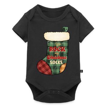 Merry Christmas, Christmas, Ugly Sweater, socks - Baby Premium short-sleeve bodysuit - black - Front