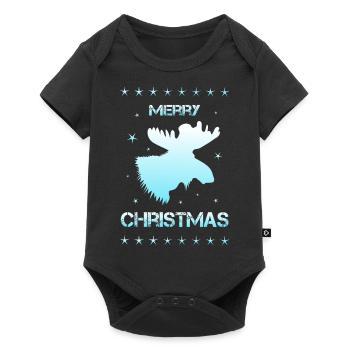 Merry Christmas moose - Baby Premium Kurzarmbody - Schwarz - Vorne