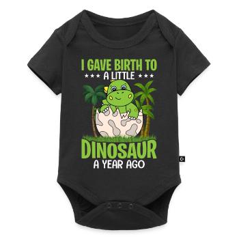 Cute Dino Little Dinosaur - Baby Premium short-sleeve bodysuit - black - Front