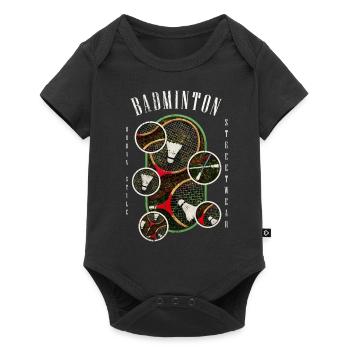 Badminton Badminton Sport Player Vintage Rétro - Body à manches courtes Premium Bébé - noir - Devant