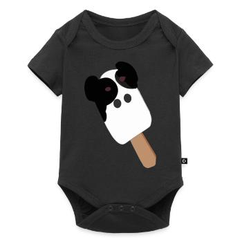 Kuh Eis Lustig Eis am Stiel als Kuh - Baby Premium Kurzarmbody - Schwarz - Vorne