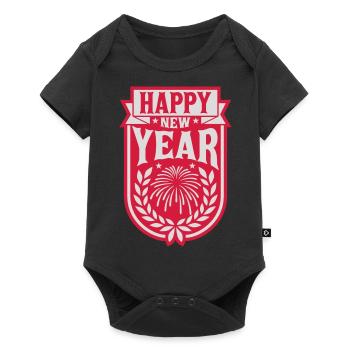 Citation Bonne année - Body à manches courtes Premium Bébé - noir - Devant