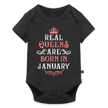January Birthday Aquarius Capricorn Gift - Baby Premium short-sleeve bodysuit - black - Front