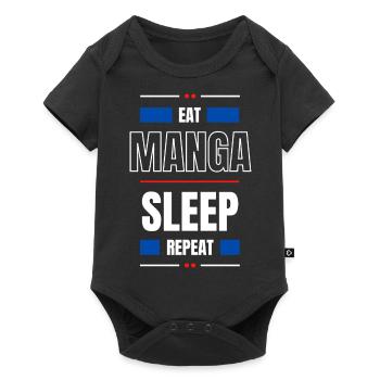EAT MANGA SLEEP REPEAT - Baby Premium Kurzarmbody - Schwarz - Vorne