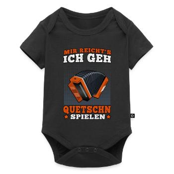 Reicht mir die Quetschn steirische Ziehharmonika - Baby Premium Kurzarmbody - Schwarz - Vorne