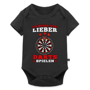 Lieber Darts spielen Dart Dartspieler 180 - Baby Premium Kurzarmbody - Schwarz - Vorne