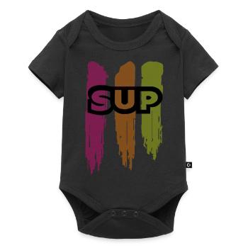 Skateboard SUP Surfing - Baby Premium short-sleeve bodysuit - black - Front