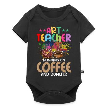 Art Teacher Running On Coffee And Donuts Artist - Baby Premium short-sleeve bodysuit - black - Front