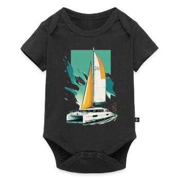 Catamaran = Adventure of Freedom - Baby Premium short-sleeve bodysuit - black - Front