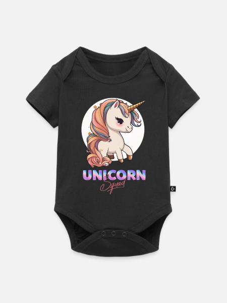 Einhorn-Trupp - Baby Premium Kurzarmbody - Schwarz