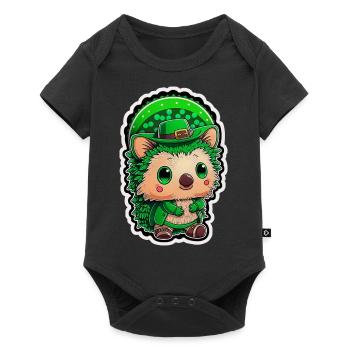 Hérisson costume st patrick kawaii drôle - Body à manches courtes Premium Bébé - noir - Devant