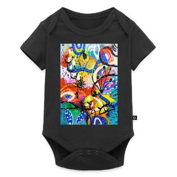Abstract Chaos #8 original painting Design - Baby Premium Kurzarmbody - Schwarz - Vorne