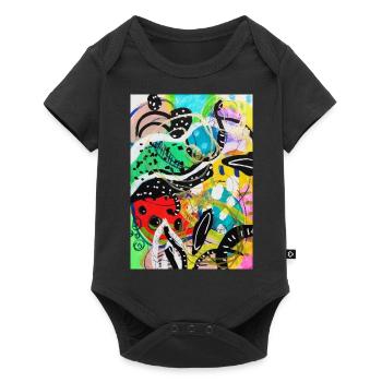 Abstract Chaos #16 original painting Design - Baby Premium Kurzarmbody - Schwarz - Vorne