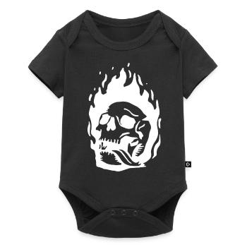 Burning Skull - Baby Premium short-sleeve bodysuit - black - Front