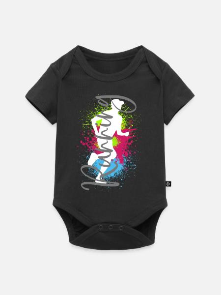 Running Sport Jogger Läufer Rennen Joggen Laufen - Baby Premium Kurzarmbody - Schwarz
