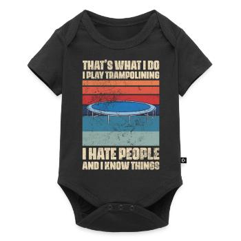 C’est ce que je fais du trampoline et que je sais des choses - Body à manches courtes Premium Bébé - noir - Devant