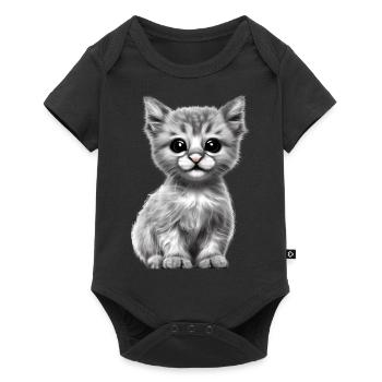 Chaton British Shorthair Cat Gueule de bois Chats - Body à manches courtes Premium Bébé - noir - Devant