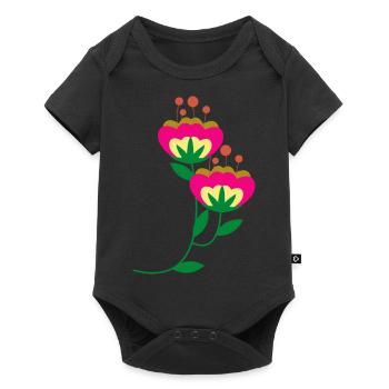 Flower Flower Plant - Body à manches courtes Premium Bébé - noir - Devant