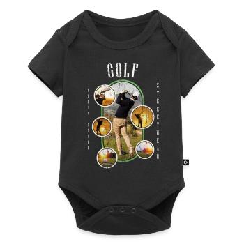 Golf Golfen Golfspieler Sport Hobby Club Vintage - Baby Premium Kurzarmbody - Schwarz - Vorne