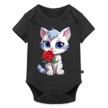 Cute Cat - Baby Premium short-sleeve bodysuit - black - Front