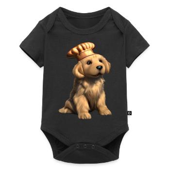 Golden Retriever Cooking Dogs Gastronom Puppy - Baby Premium short-sleeve bodysuit - black - Front