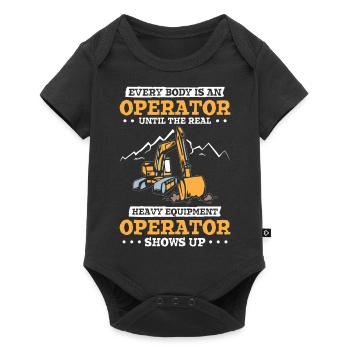 Operator Excavator Heavy Equipment - Baby Premium short-sleeve bodysuit - black - Front